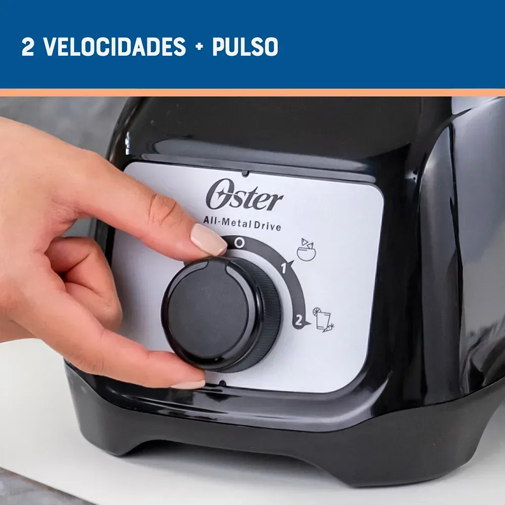 Licuadora con Control de Perilla 2 Velocidades más Pulso con Vaso de Plástico