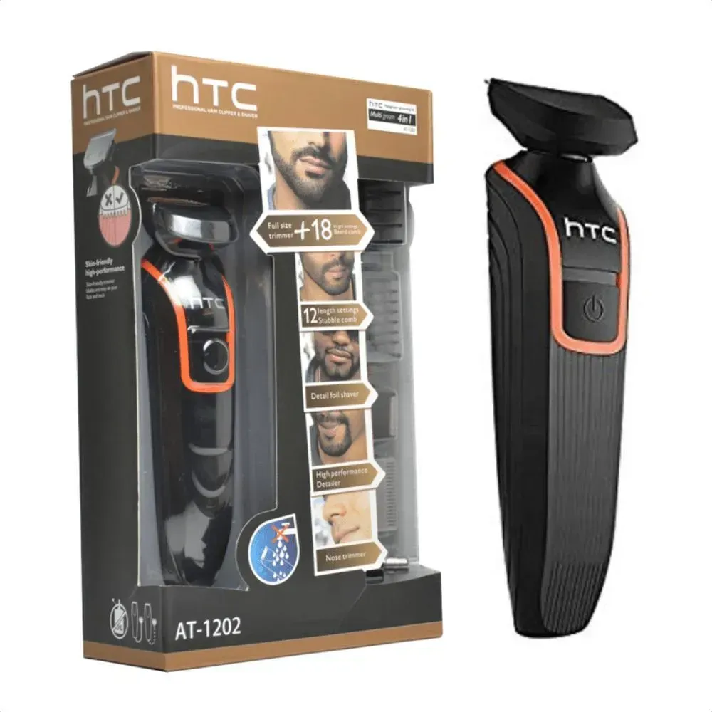 Maquina Barbera & Afeitadora 4 En 1 Recargable HTC