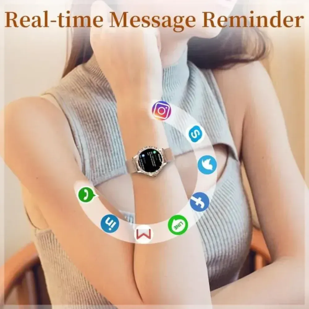 Reloj inteligente smartwatch para mujer diamond doble pulso