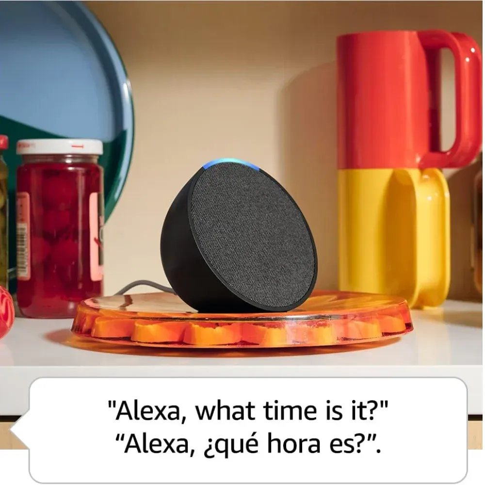 Combo Asistente Alexa Echo Pop Bombillo Interruptor Enchufes