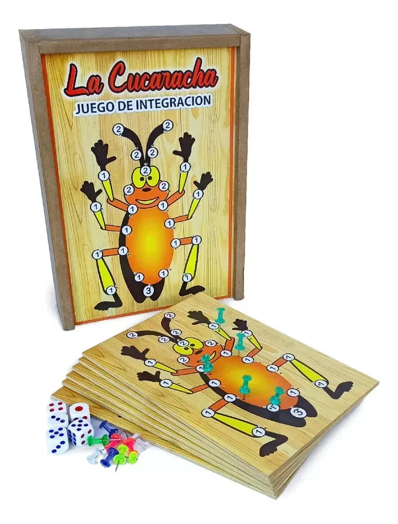 Juego de mesa cucaracha en madera para 7 jugadores