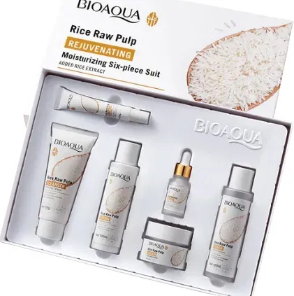 Kit X 5 Rutina Facial Oriental de Arroz Tratamiento Facial Anti-Edad y Aclarante Bioaqua