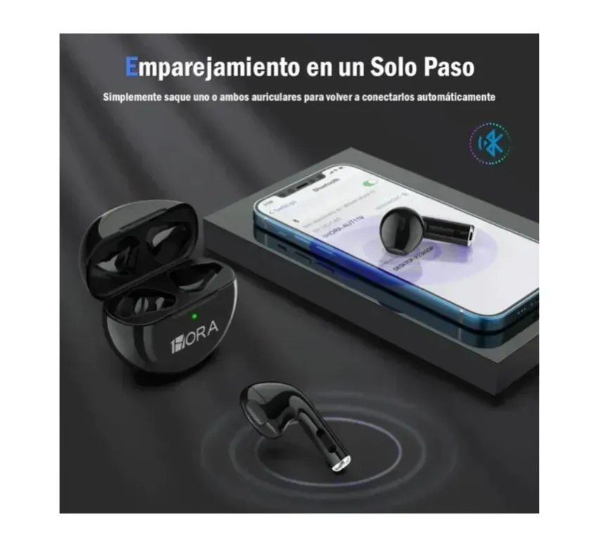 Audífonos In-ear Bluetooth Auriculares 1hora Negro 