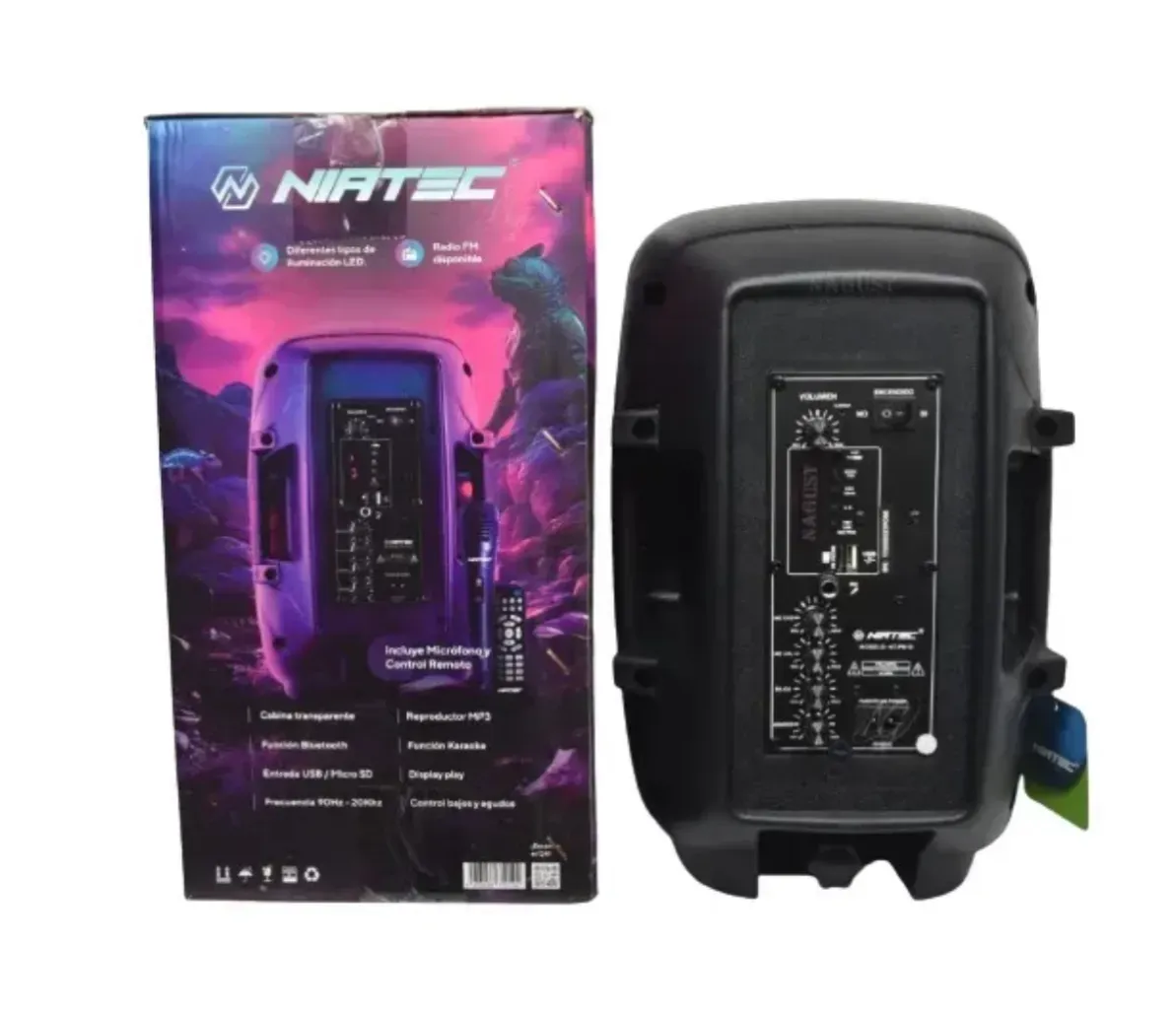 Parlante Cabina Camaleón 8pulg NIATEC NT-PB10 color negro luz led