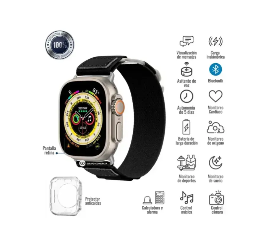 Combo Smartwatch i20 Ultra Max 7 Pulsos+Audifonos