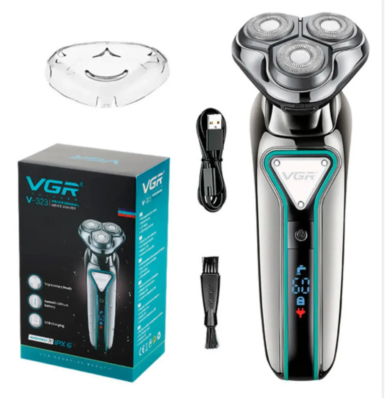 Afeitadora Eléctrica Hombre Shaver Vgr V-323 Usb Ideal Viaje 