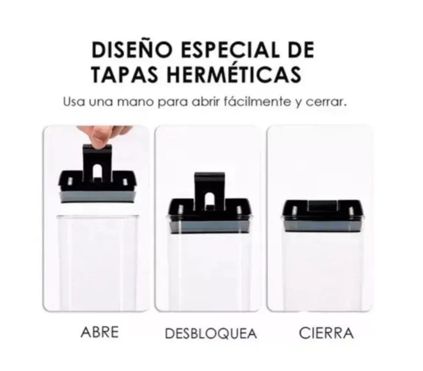 Juego De 7 Recipientes Herméticos De Plástico 