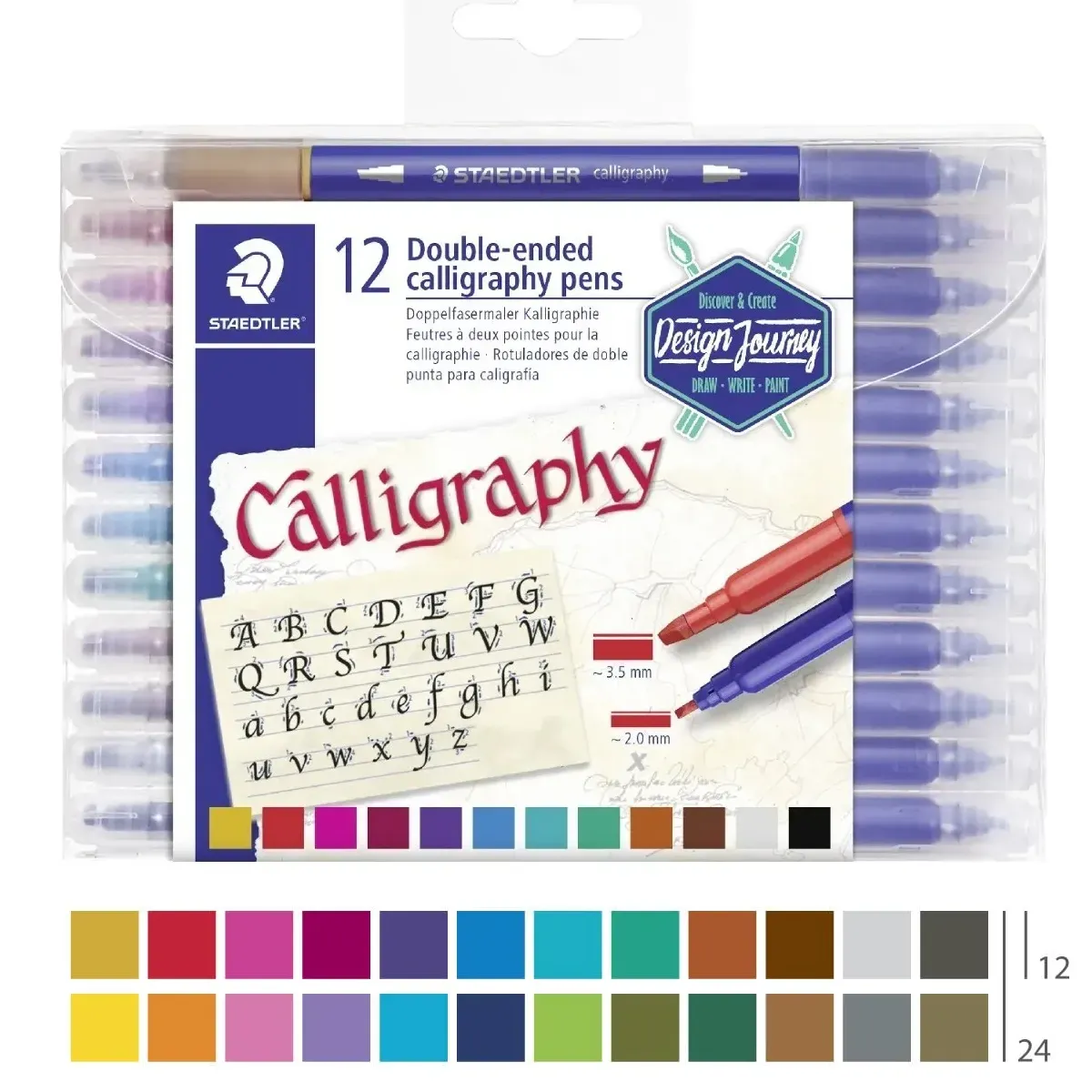 Marcador Para Caligrafía Doble Punta X 12 Unds Staedtler