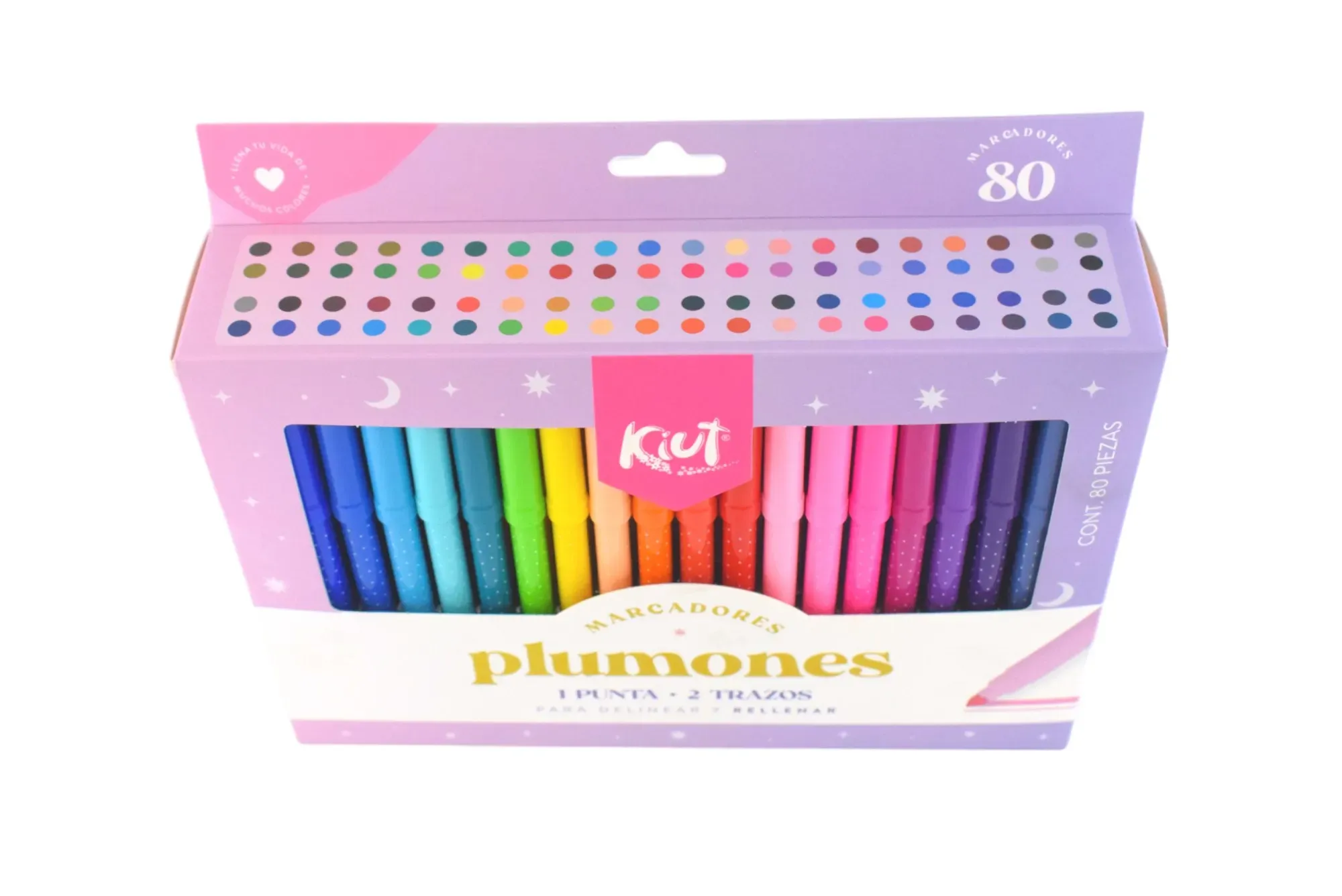 Marcadores Lavables Kiut X 80 Colores.