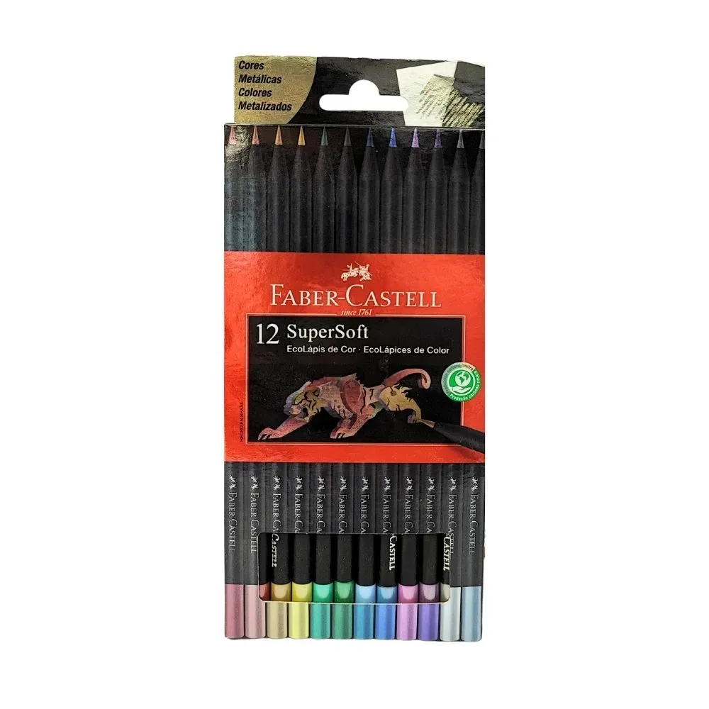 Lápices De Colores Faber-castell Supersoft Metalizados X 12