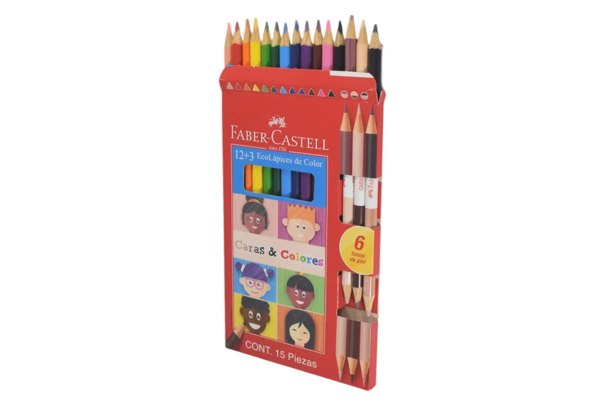 Colores Faber Castell Caras Y Colores 12+3 Ecolapices