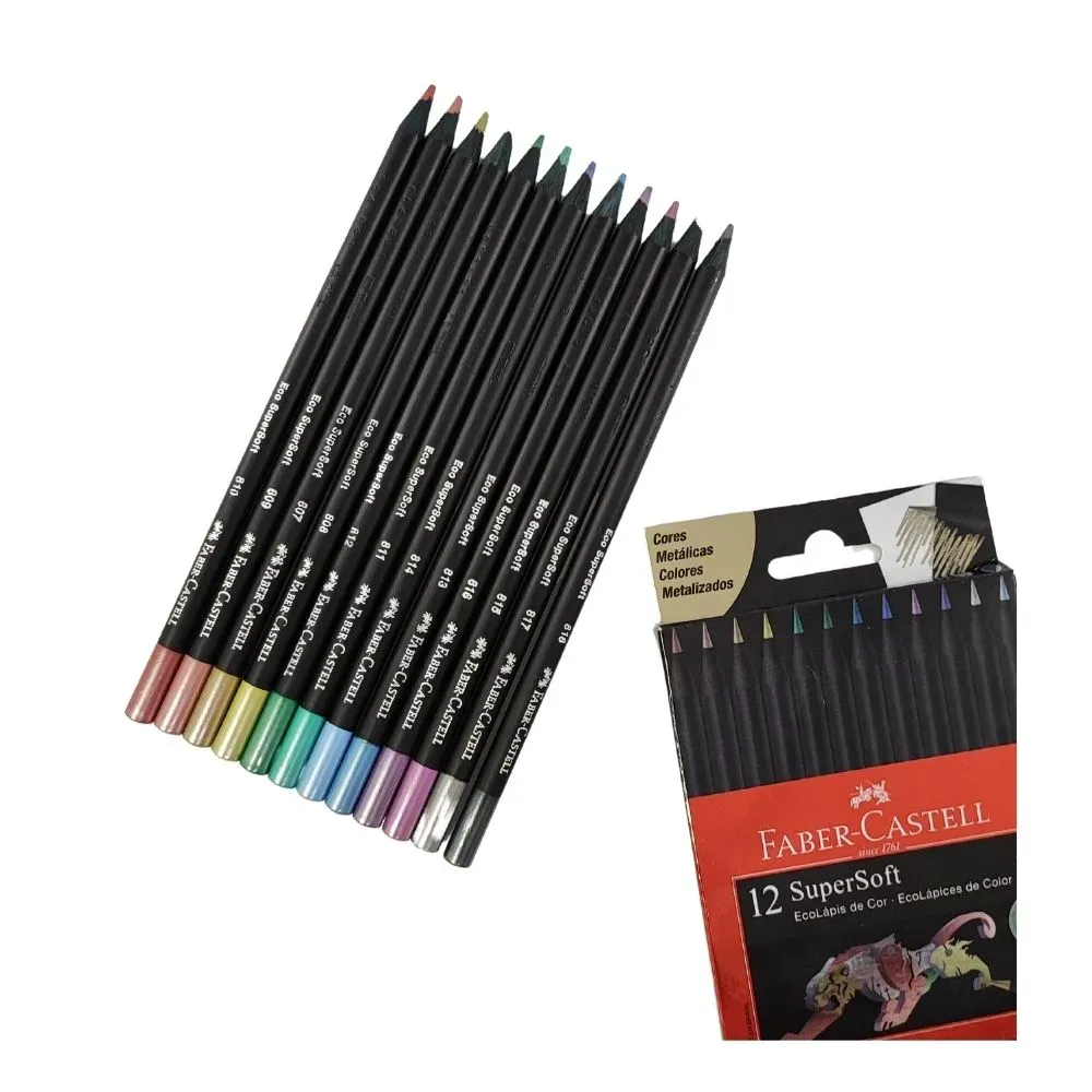 Lápices De Colores Faber-castell Supersoft Metalizados X 12