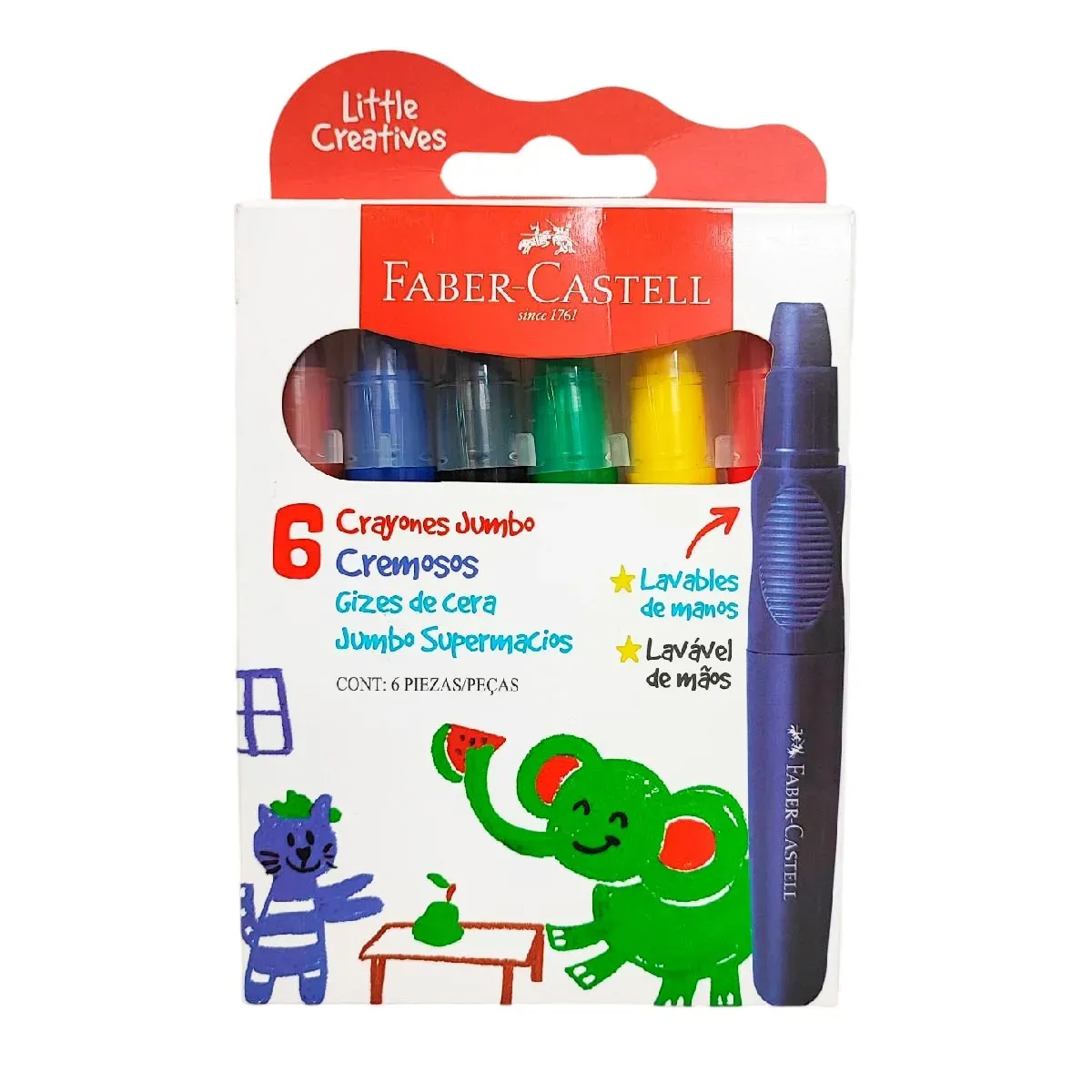 Crayones, Crayolas Faber Castell De Cera Giratorios X 6