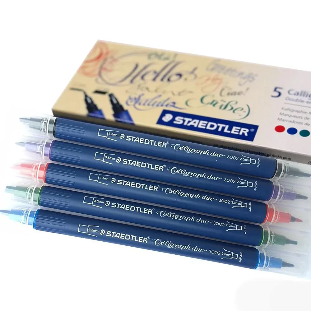 Marcador Para Caligrafía Staedtler Doble Punta X 5 Colores