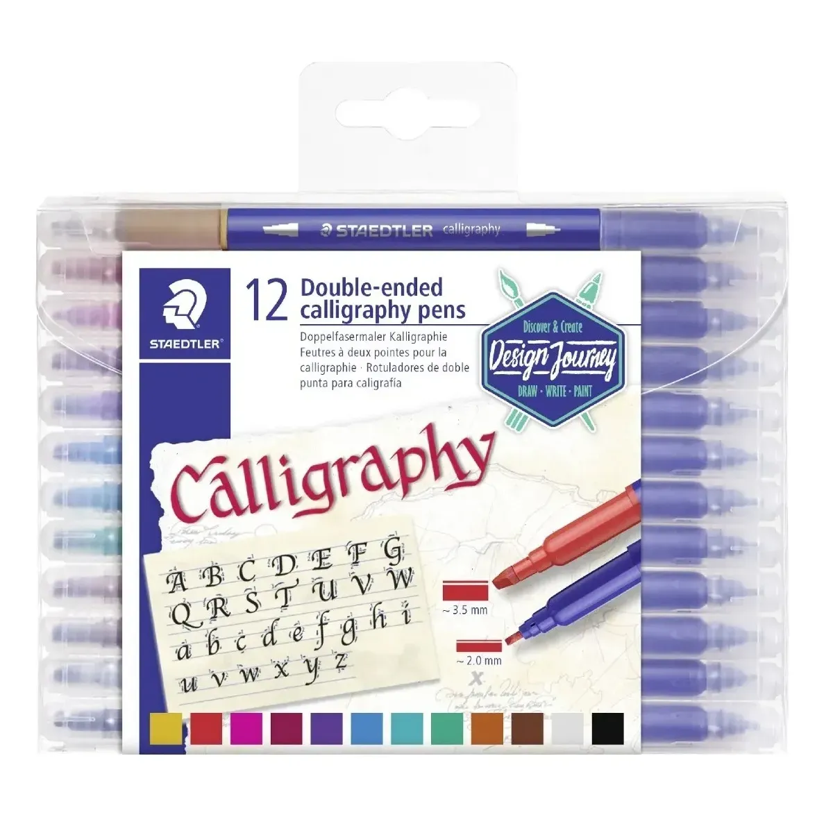 Marcador Para Caligrafía Doble Punta X 12 Unds Staedtler