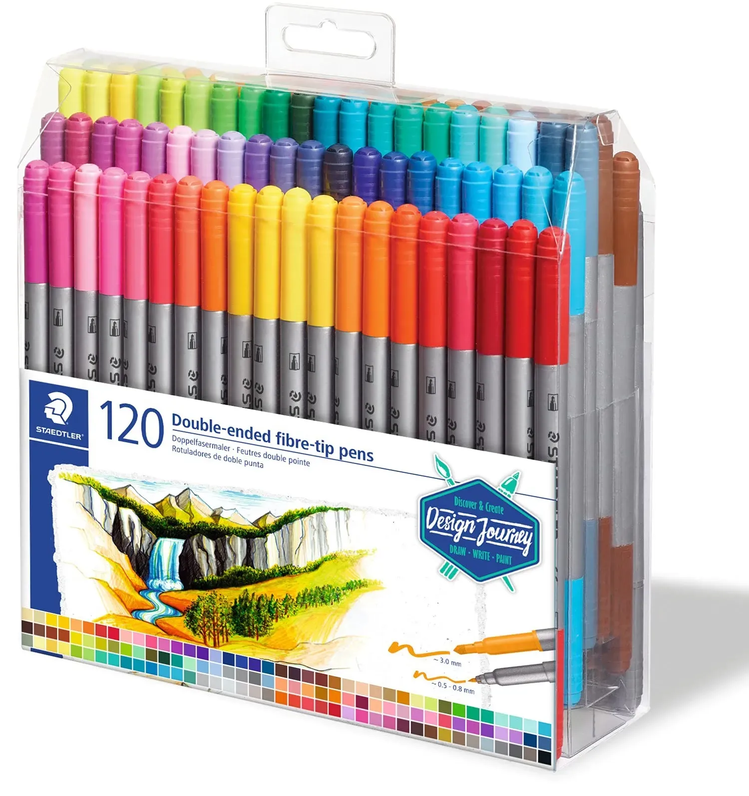 Marcador Doble Punta Staedtler, Rotulador X 120 Colores