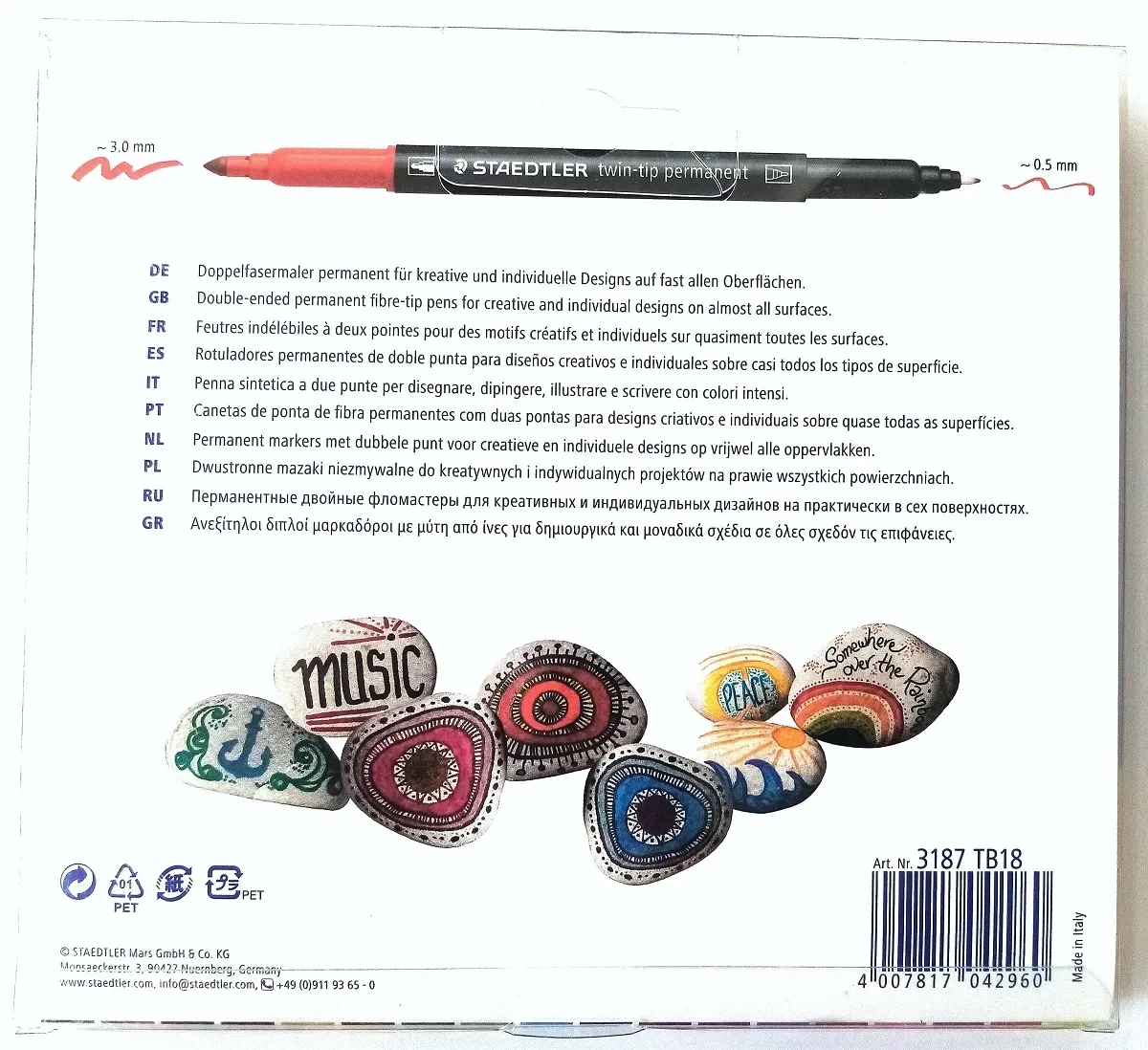 Plumones Doble Punta Pincel X 12 Staedtler Brush Lettering