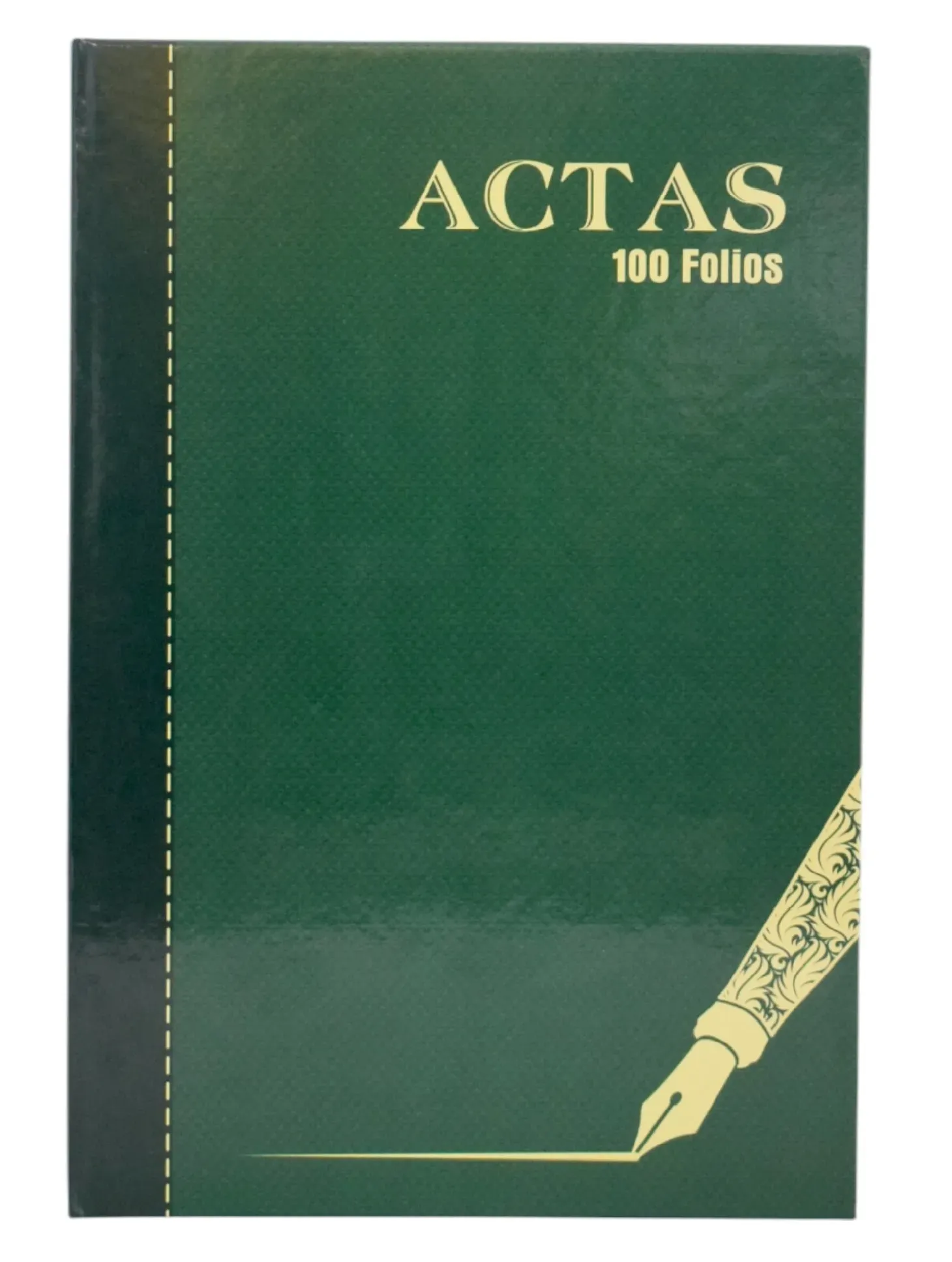 Libro de actas x100 folios oficio pasta dura verde