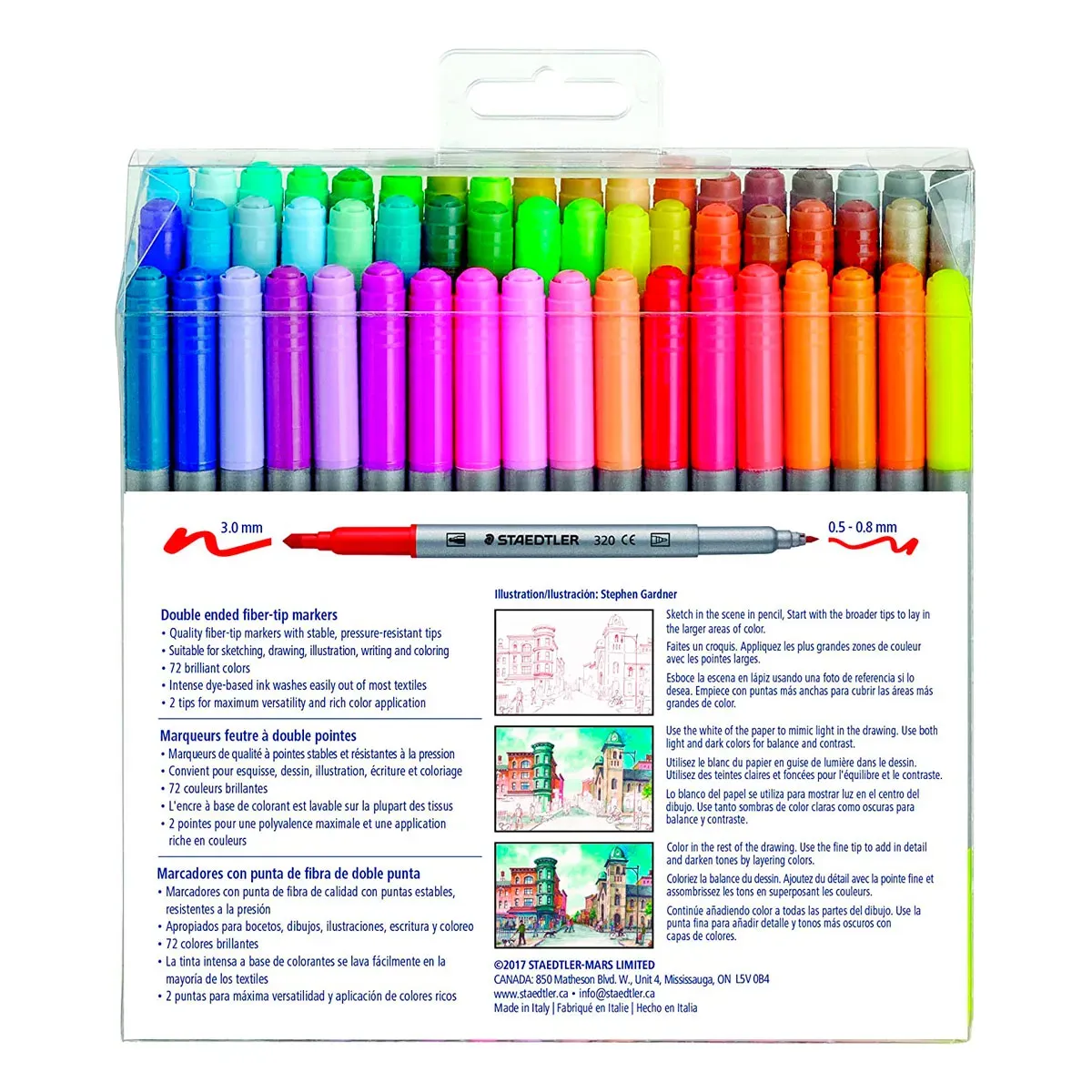 Marcadores, Staedtler Plumones Doble Punta X 72 Colores