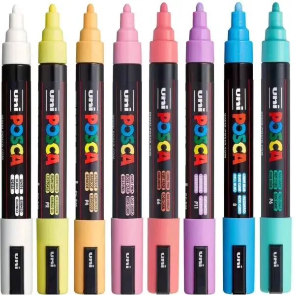 Marcadores Posca Pc-5m X8 Colores Pastel