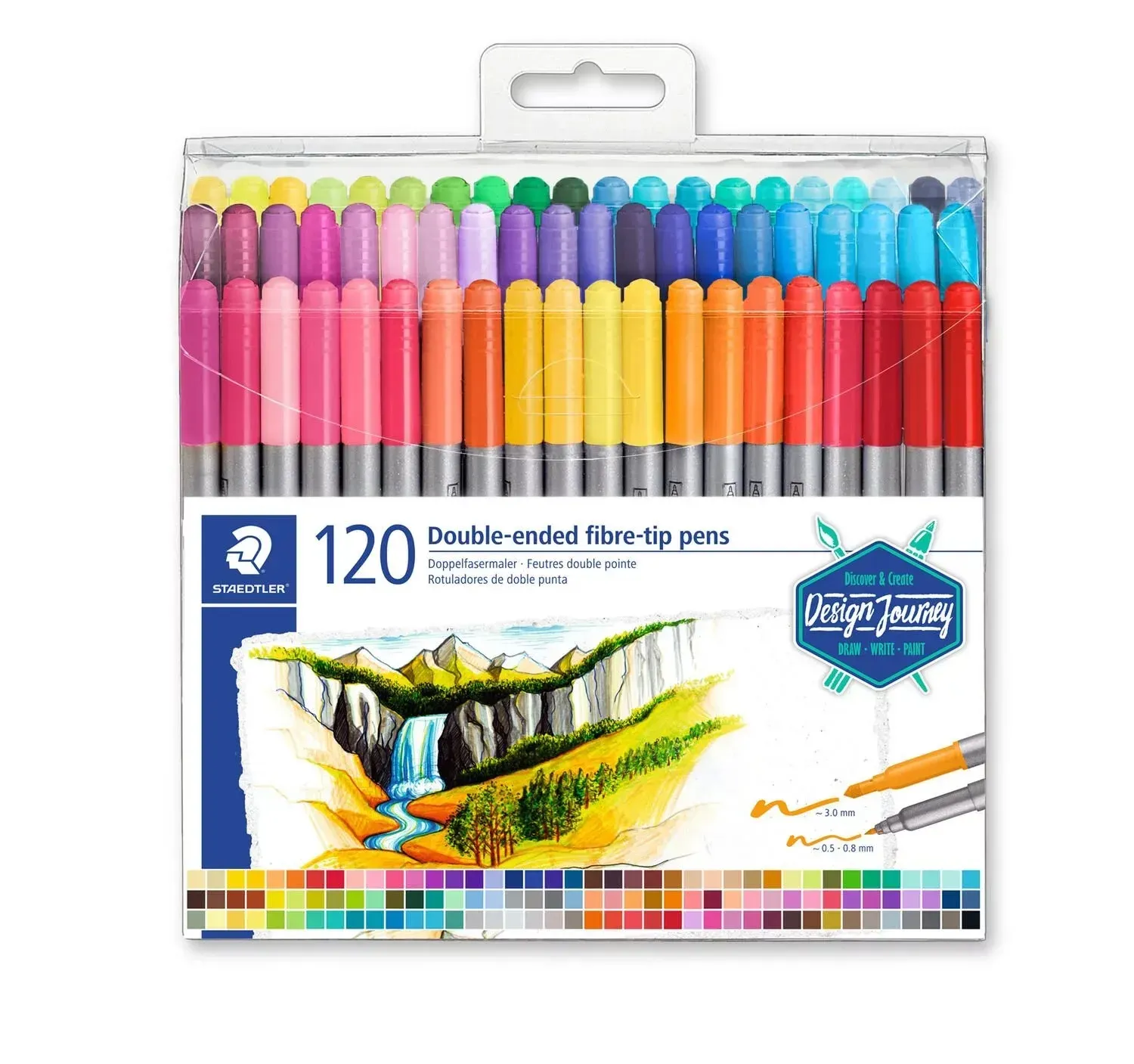 Marcador Doble Punta Staedtler, Rotulador X 120 Colores