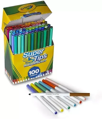 Marcadores Lavables Crayola Super Tips X 100 Colores