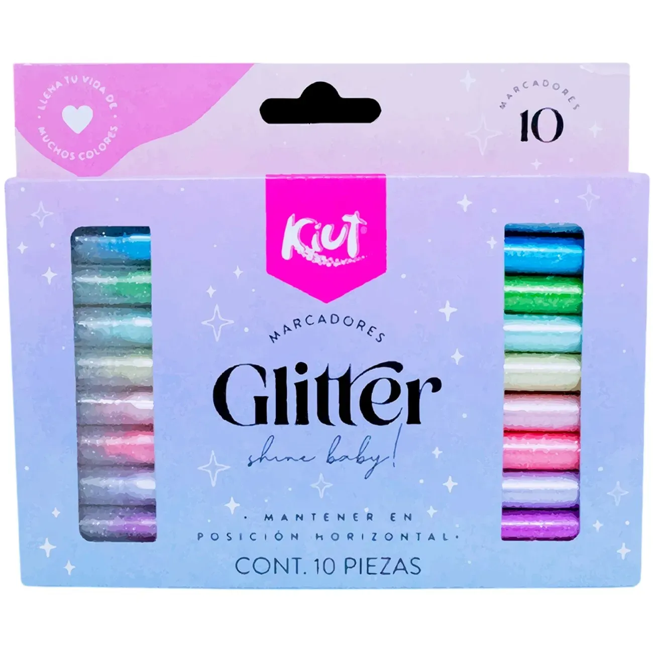 Marcadores Glitter, Escarchados X 10 Unds Kiut