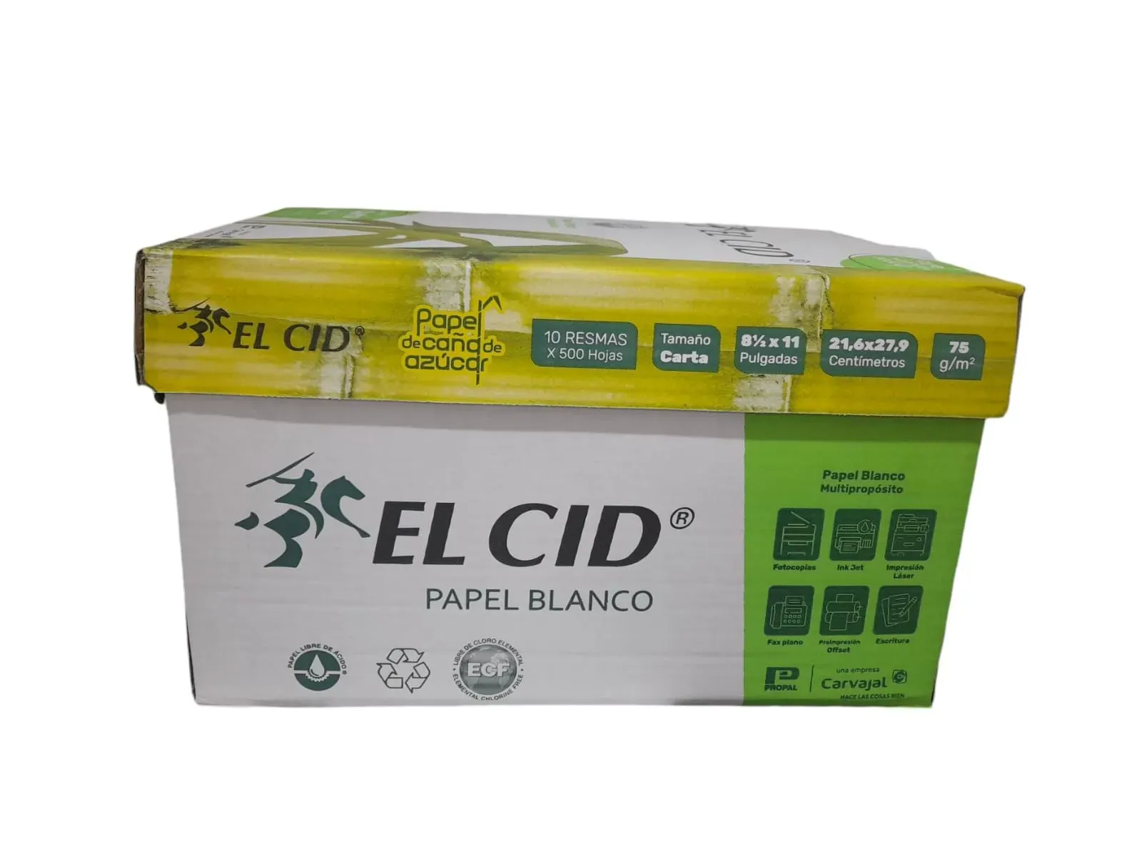 Resma Carta 75gr Papel Bond Caja X 10 El Cid