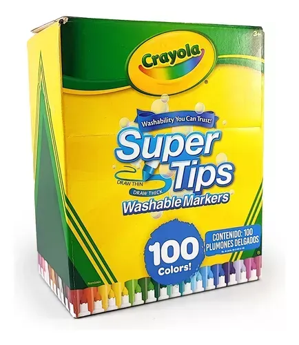 Marcadores Lavables Crayola Super Tips X 100 Colores