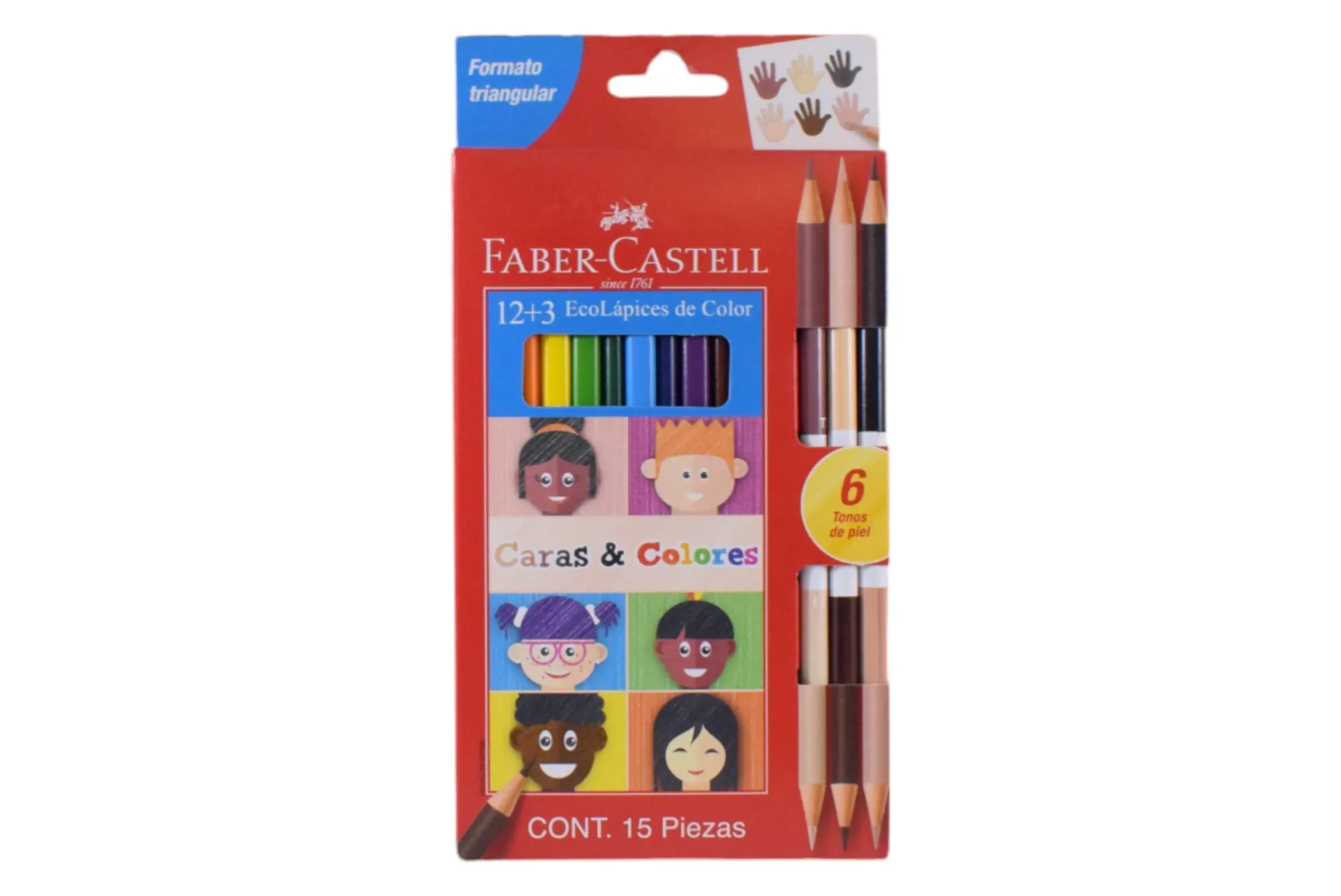 Colores Faber Castell Caras Y Colores 12+3 Ecolapices