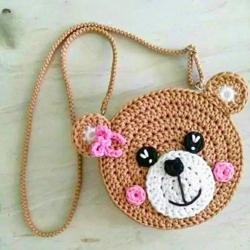 Bolso Oso Tejido En Trapillo