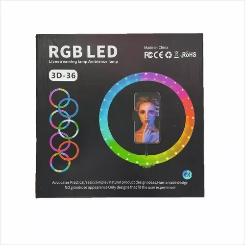 Aro De Luz Rgb Con Tripode De 36cm Y Soporte Celular