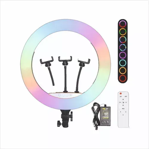 Aro De Luz Rgb Con Tripode De 45cm Y Soporte Celular