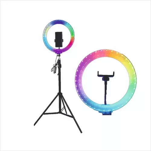 Aro De Luz Rgb Con Tripode De 26cm Y Soporte Celular 