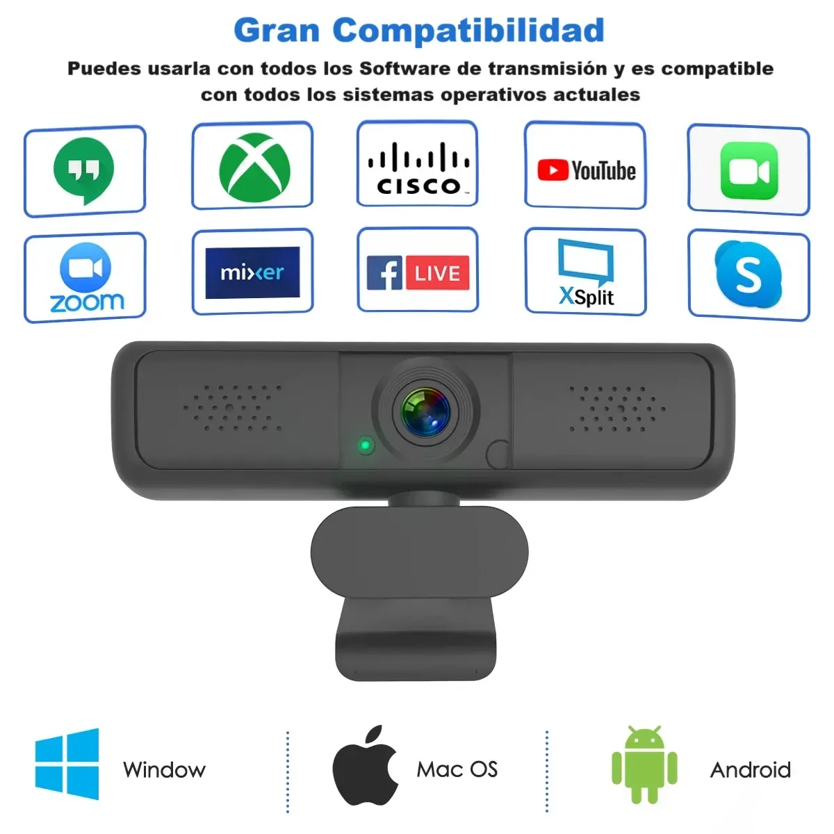 Cámara Web 4k Ultra Hd Con Control Remoto, Zoom Digital De 5x Cámara Usb De 8mp Webcam 4k Reales De Alta Resolución, Rotación De 360°, Micrófono Dual Reducción Del Ruido Con Mini Trípode