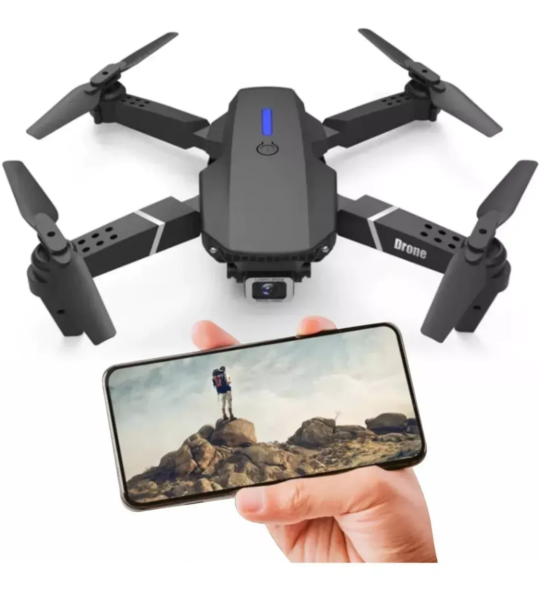 Drone Mini Cámara 1080p Control Remoto Wifi Luz Led