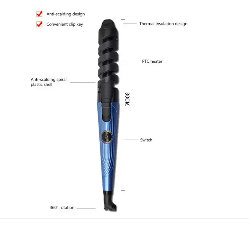 Combo 3 En 1 Nano Titanium Plancha + Peine + Rizador 450°f Color Azul 