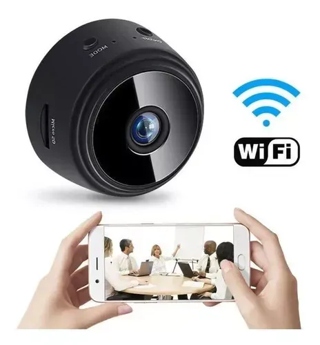 Mini cámara espía A9 con sensor de movimiento nocturno de seguridad WiFi color negro 