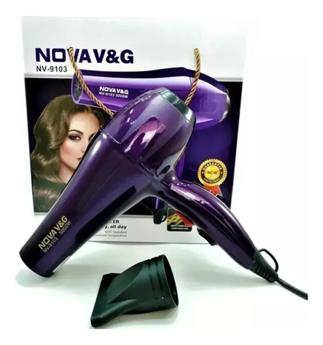 Secador De Cabello Nova Nv-9103Color Violeta 110v