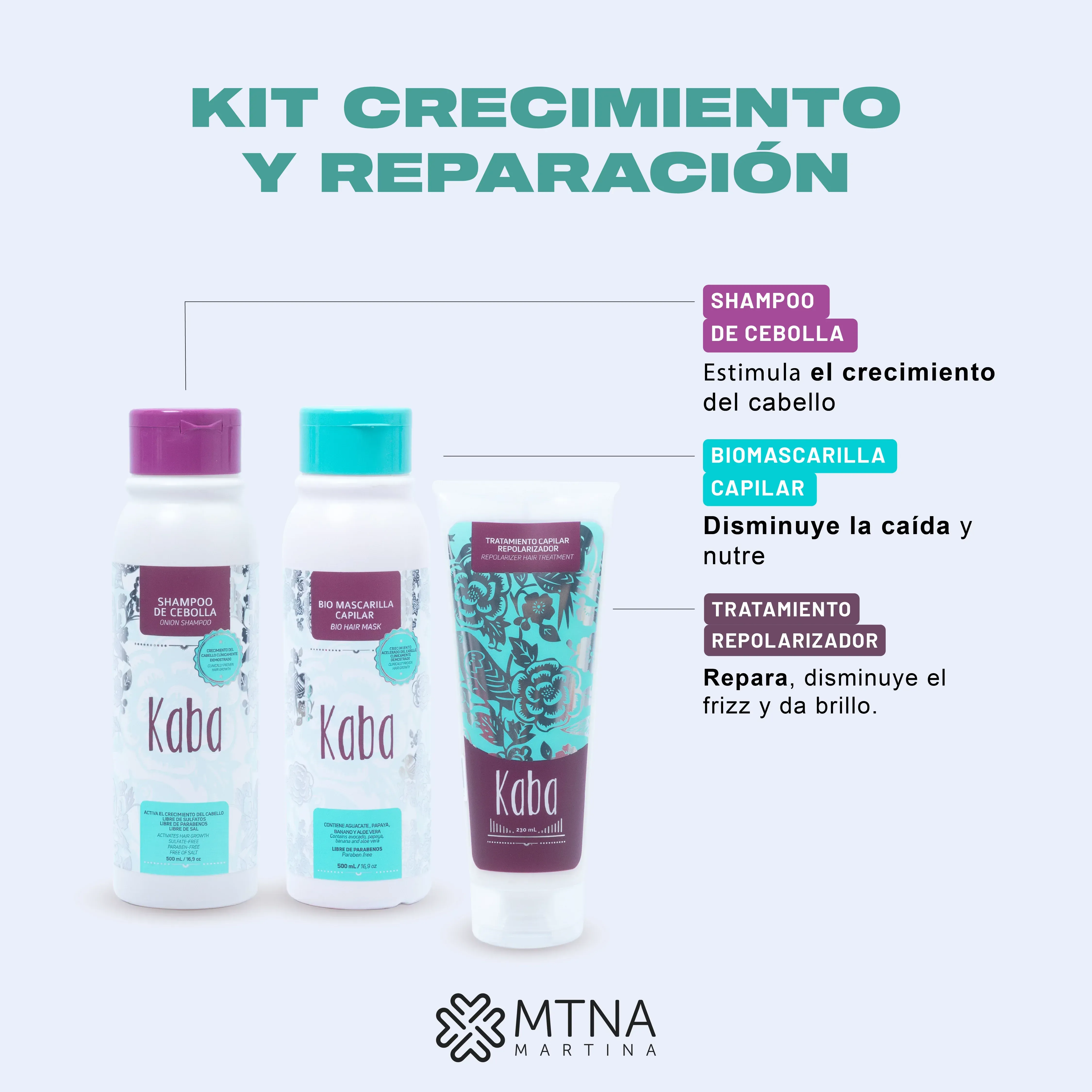 Kit Crecimiento y Reparacion Kaba (3 Productos)