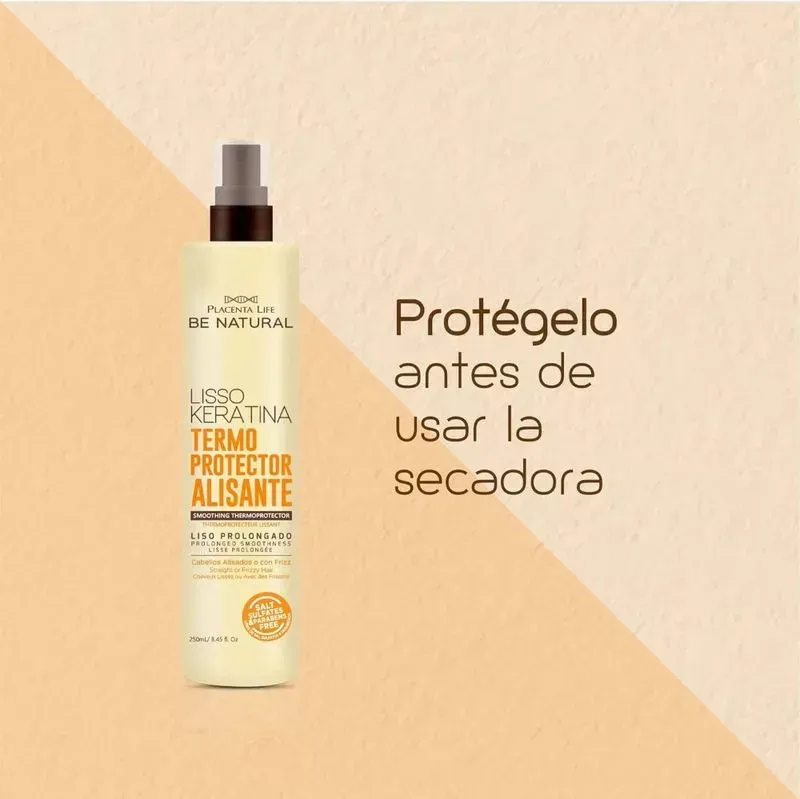 Termoprotector Be Natural Lisso Keratina Alisante 250ml