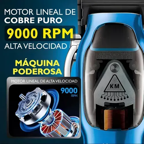 Máquina Peluquera Kemei Profesional Km-1763 Color Azul 5V