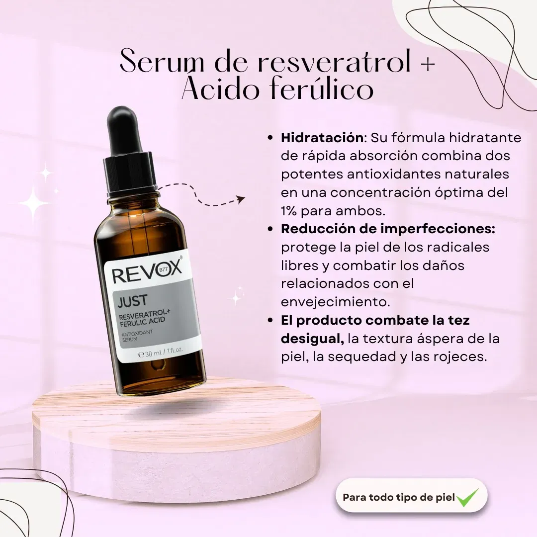 Resveratrol + Ácido Ferúlico Suero Antioxidante (30ml) – Ético Skin Care