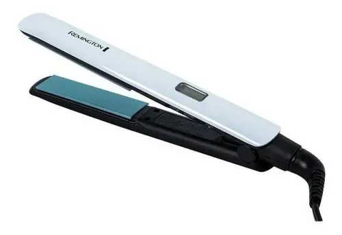 Plancha Alisadora Remington Microacondicionadores De Argán Color Celeste