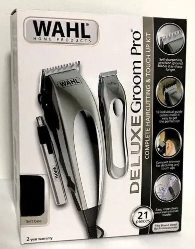 Kit Maquina Peluquera Wahl Deluxe Grom Pro 21 Piezas 