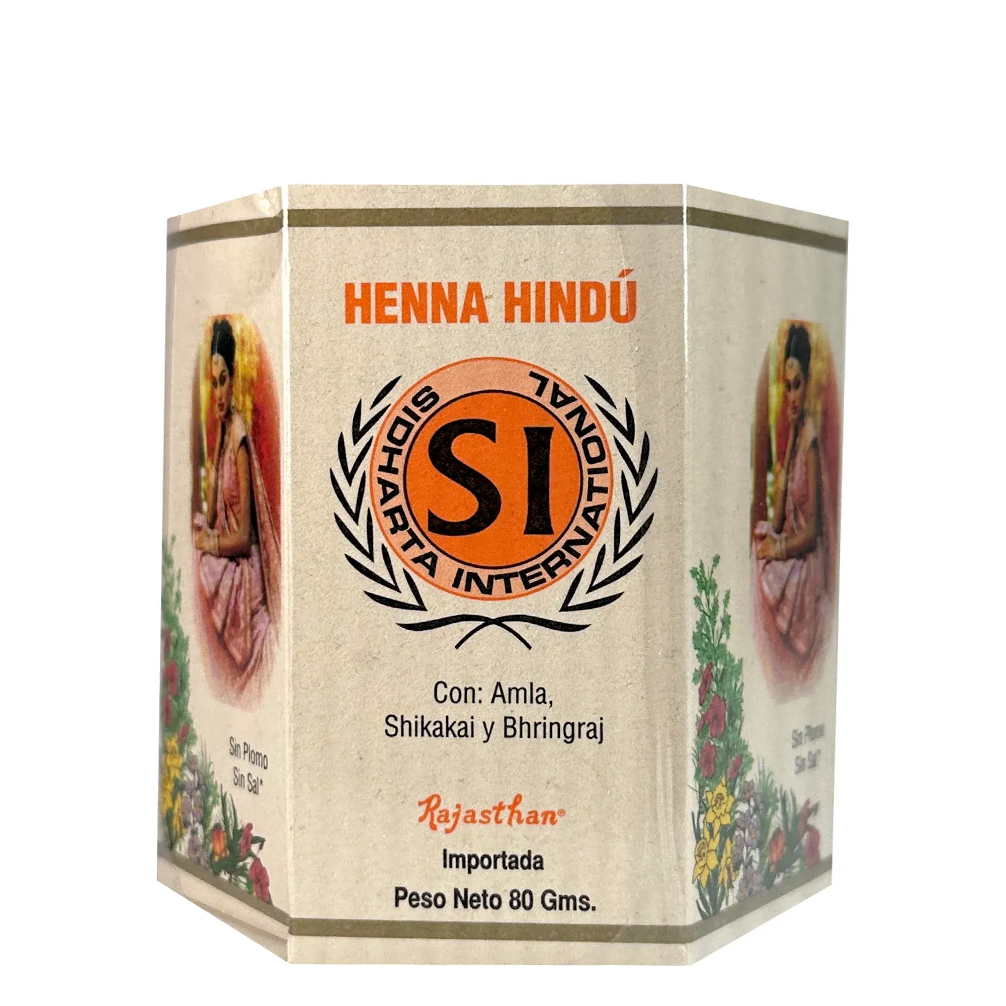 Henna Hindú 80 Gr Para El Cabello Color Borgoña