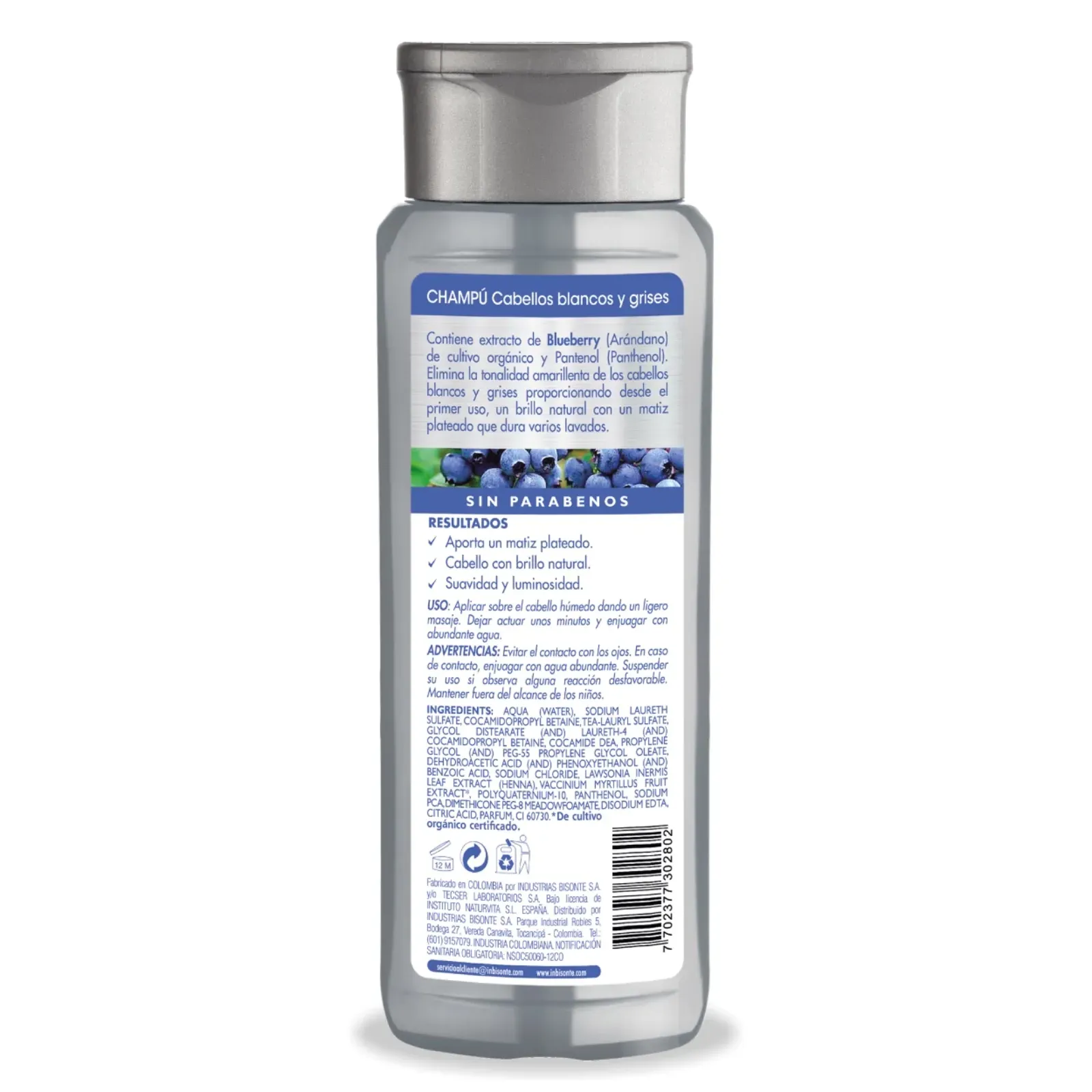 Shampoo Cabellos Blancos Y Grises 300 Ml Silver