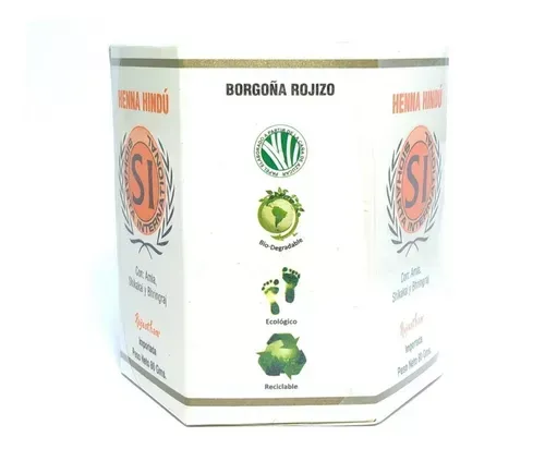 Henna Hindú 80 Gr Para El Cabello Borgoña Rojizo