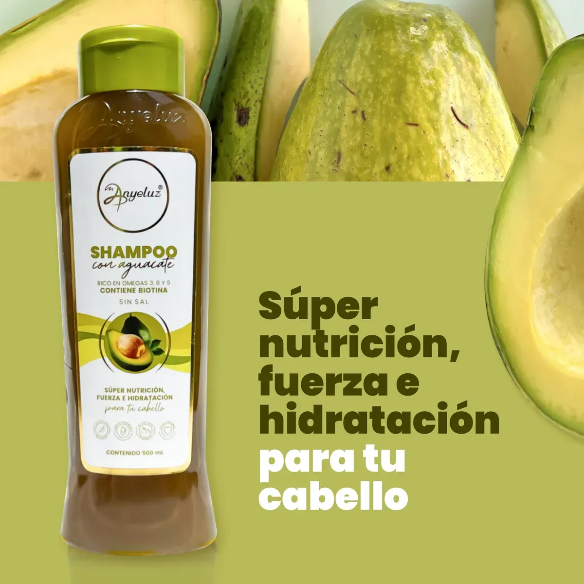 Shampoo Con Aguacate De Anyeluz 