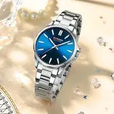 Reloj Curren Para Mujer C9090l Plateado Y Azul 